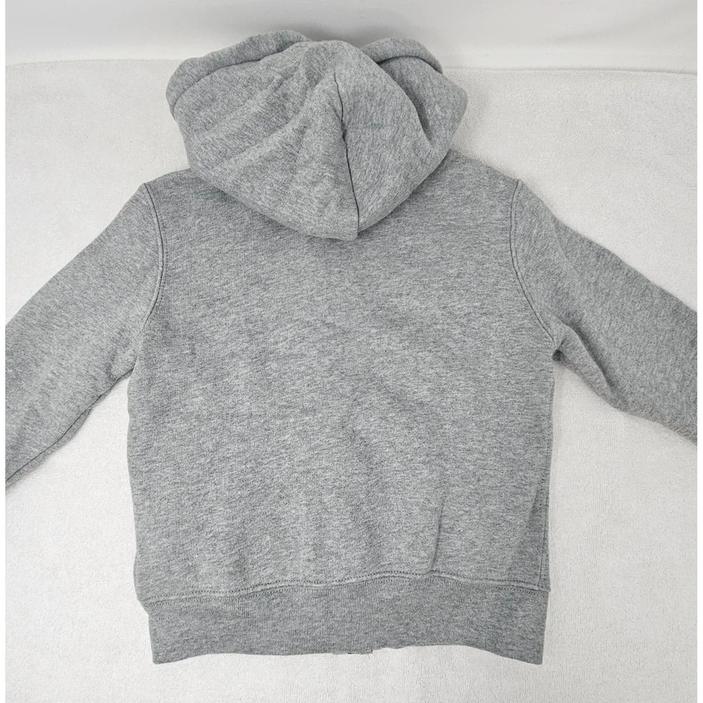Polo Ralph Lauren Boy's 4T Toddler Full Zip Fleece Hoodie Gray, Navy Pony, EUC!